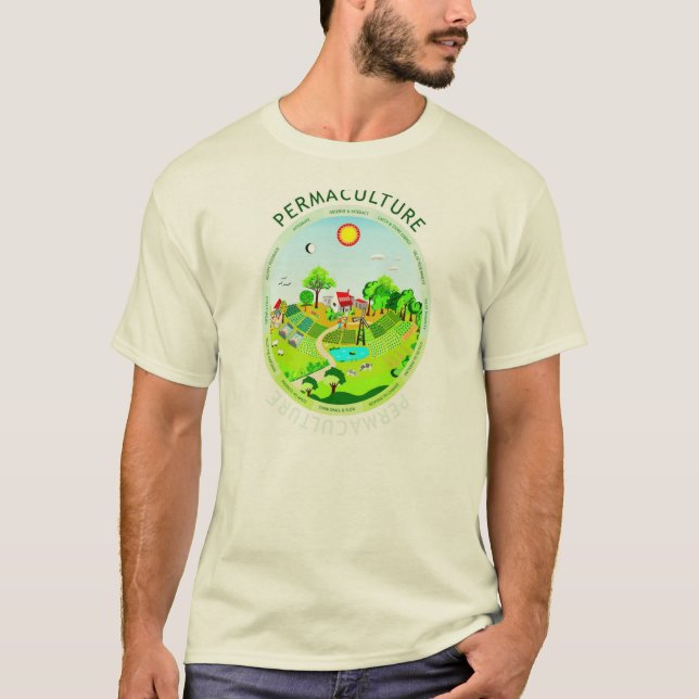 Permaculture T skjorta Tee (Framsida)