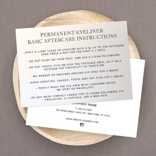 Permanent Eyeliner Basic Aftercare Instructions B Visitkort
