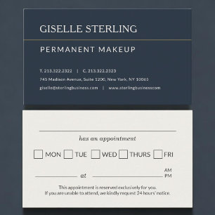 Permanent Makeup Kontors Mötespåminnelse Tidsbeställning Kort