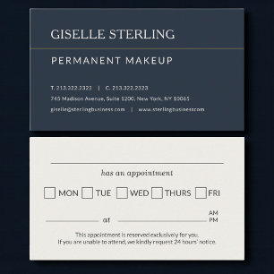 Permanent Makeup Kontorstid Påminnelse Visitkort