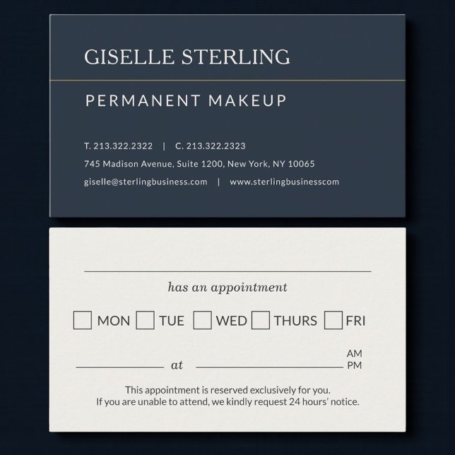 Permanent Makeup Office Appointment Reminder Visitkort (Skapare uppladdad)