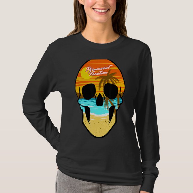 Permanent ventilationsresa med skal vid havsstrand t shirt (Framsida)