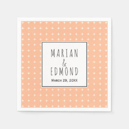 Permisk geometrisk typografi bröllop pappersservett
