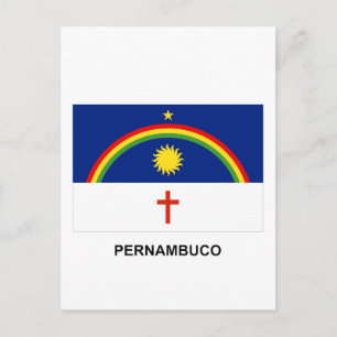 Pernambuco, Brasilien Flagga Vykort