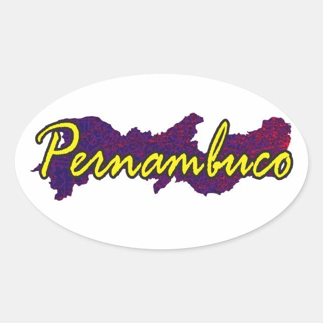 Pernambuco Ovalt Klistermärke (Framsida)