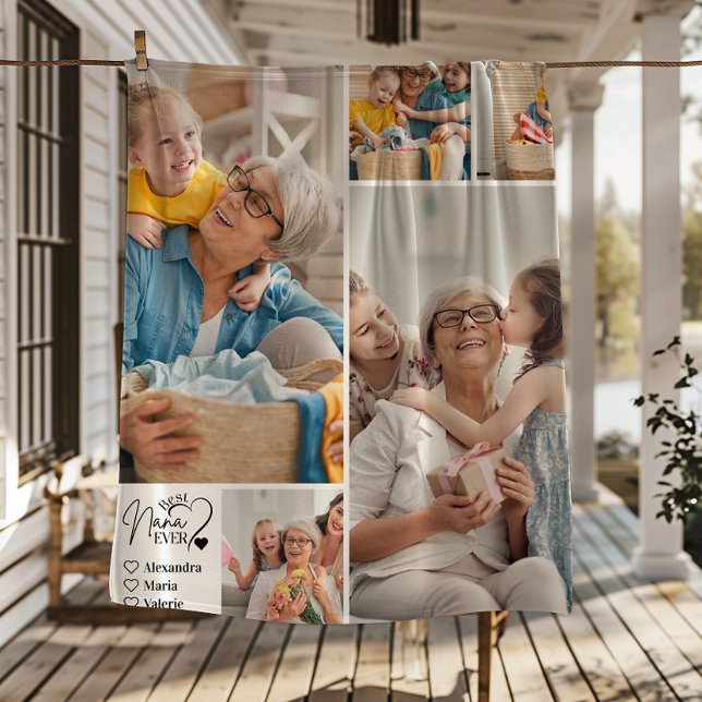 Peronalized 5 Photo Best Nana Ever Minimalist Fleecefilt (Skapare uppladdad)