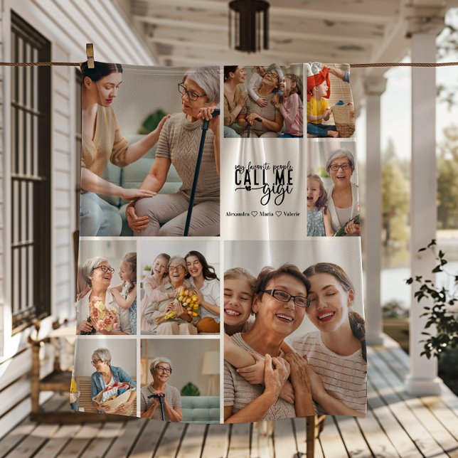 Peronalized 9 Photo Gigi Gift Fleecefilt (Skapare uppladdad)