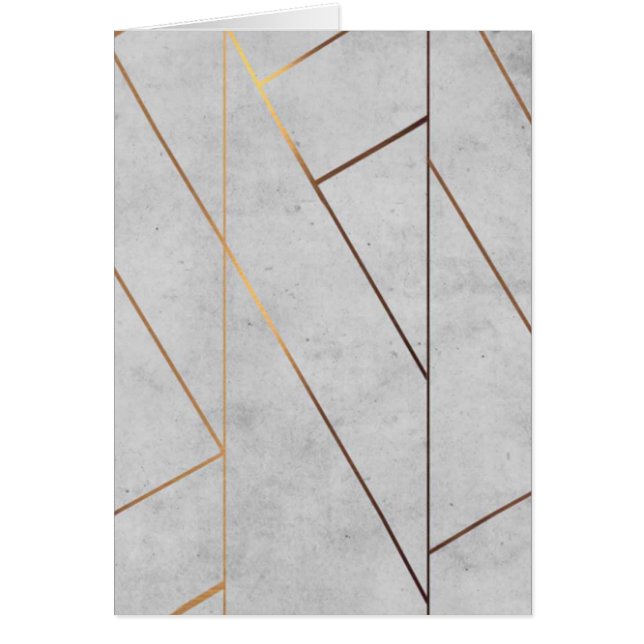 Peroniserad Grått Marble Guld Geometric Hälsningskort (Framsidan)