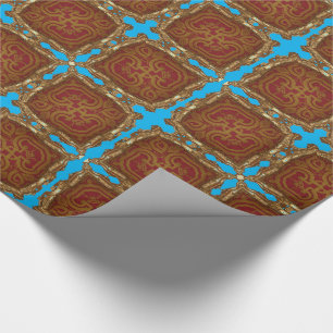 Peronnelle Bleu Baroque Glossy Wrapping Papper Presentpapper