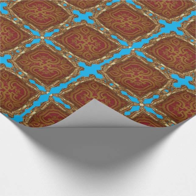 Peronnelle Bleu Baroque Glossy Wrapping Papper Presentpapper (Hörn)
