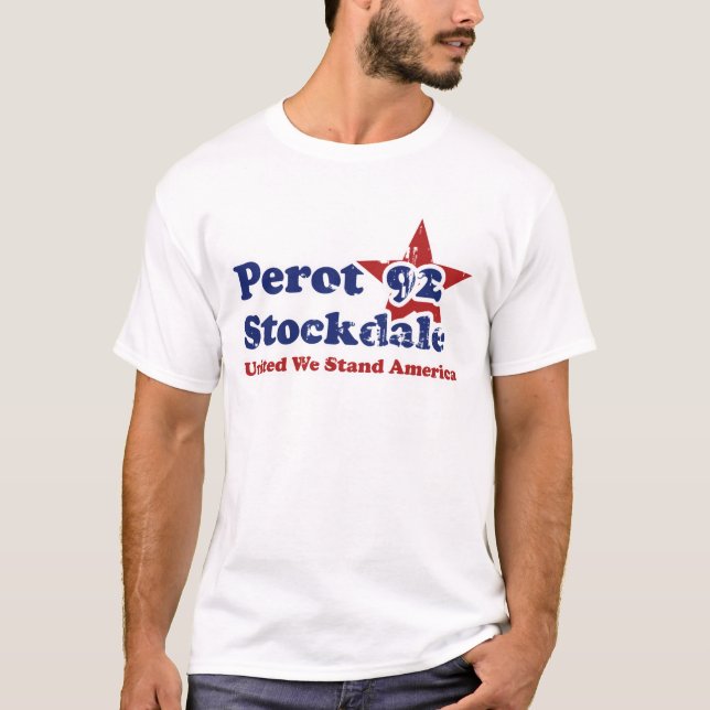 Perot Stockdale 92 Vintage Politik Distress T-shirt (Framsida)