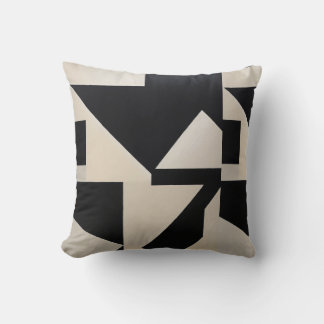 "Perpendicular Void - Suprematist-Inspired Black a Kudde