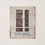 Perperfekt JIgszawa Puzzle - Brown Abstrakt Pussel<br><div class="desc">En modern abstrakt design i rost, beige och neutralt färg över en texturerad bakgrund. Det står "perfekt ofullkomligt".</div>