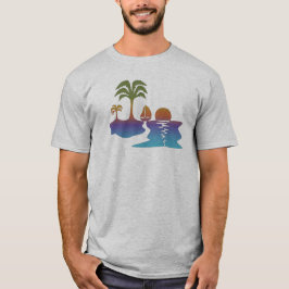 Perpetcal Tropical Sunset med segelbåt T-Shirt