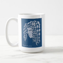 Perpetnoga, fredligt dammsugare Blue Teal Line Art Kaffemugg