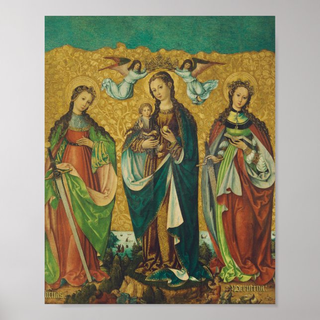 Perpetua & Felicitas – Premium Arena Gold Martyr Poster (Framsidan)