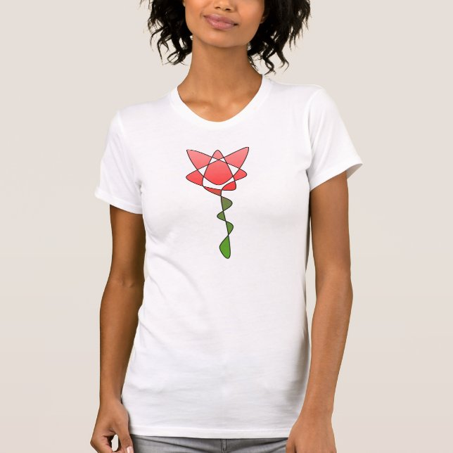 Perpetual Abstrakt Flower Art Red Continual Tulip T Shirt (Framsida)