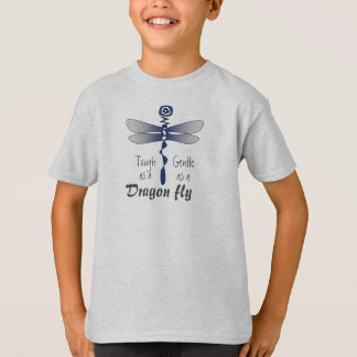 Perpetual Blue Grått Dragonfly Phrase T Shirt