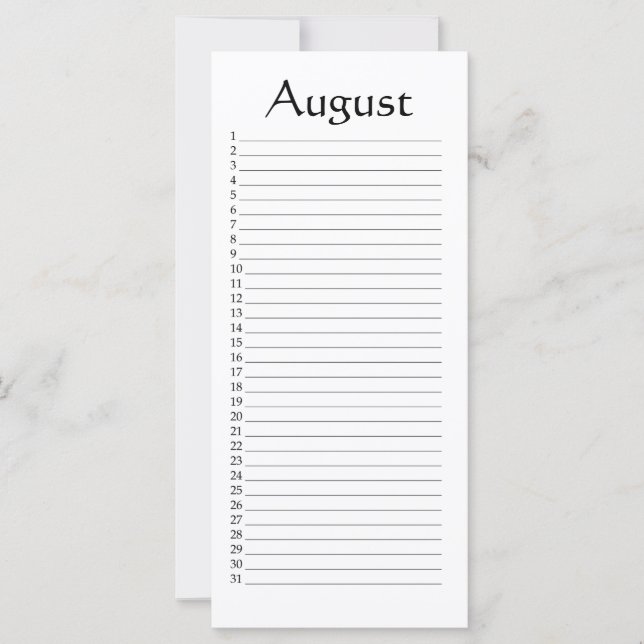 Perpetual Calendar August Psalm 145:5 (Framsida)
