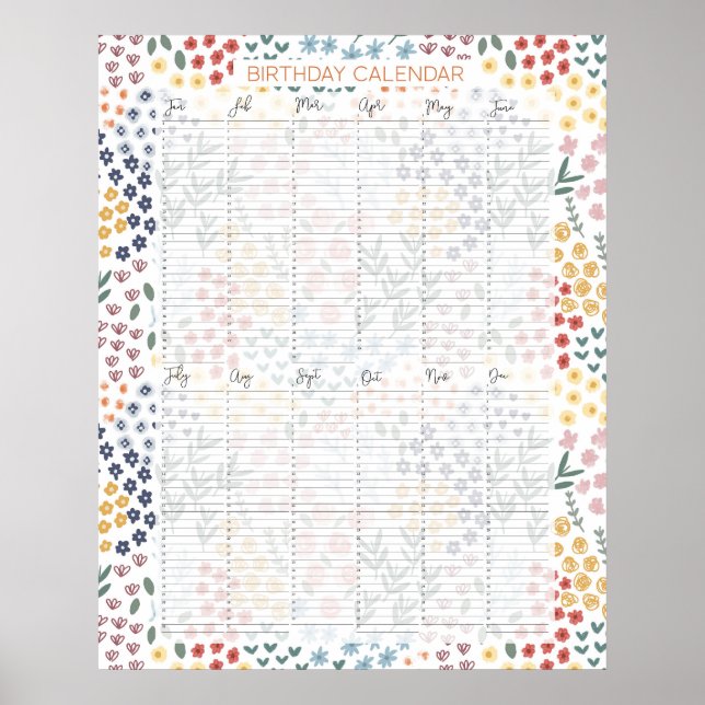 Perpetual Evergreen födelsedagskalender Kathrin Le Poster (Framsidan)