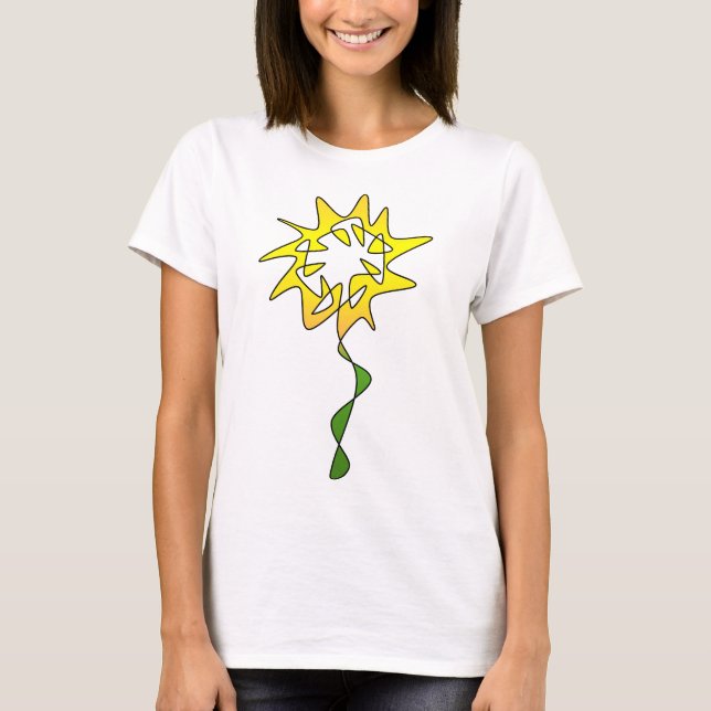Perpetual Gult Flower Art T Shirt (Framsida)
