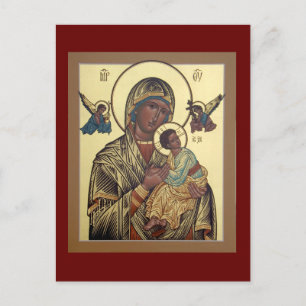 Perpetual Help Mor of God Prayer Card Vykort