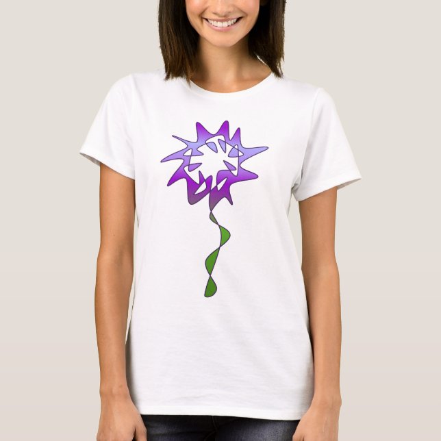 Perpetual Lila Flower Art T Shirt (Framsida)