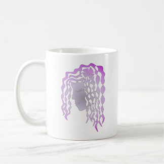 Perpetual Peace Woman Lila Grått Line Art Mugg