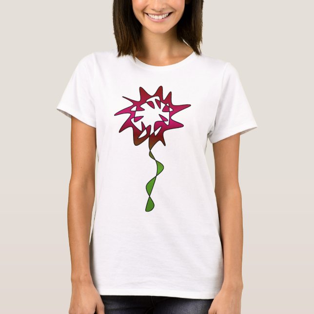 Perpetual Red Flower Art T Shirt (Framsida)