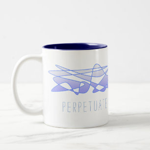 "Perpetuera positiva vibes" Blue Lila Art Två-Tonad Mugg