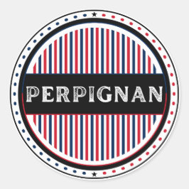 Perpignan City Pride Emblem – French Identity Runt Klistermärke