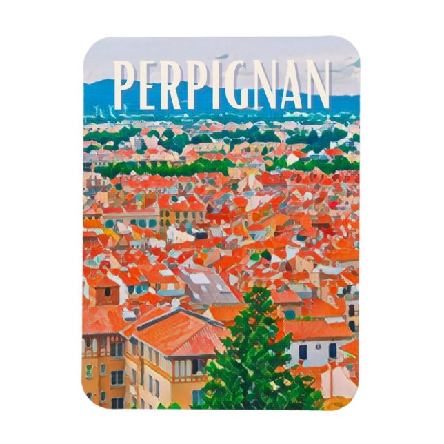 Perpignan Photo Vintage Magnet (Vertikal)