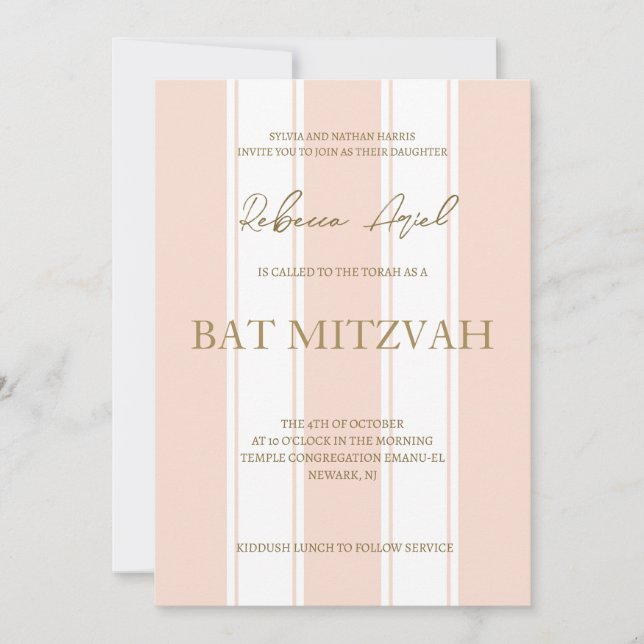 Perppy rand Bat mitzvah Inbjudningar (Framsida)