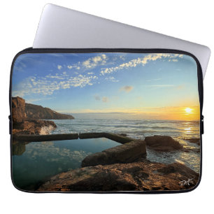 Perranporth Beach Bassäng vid Sunset Laptop Fodral