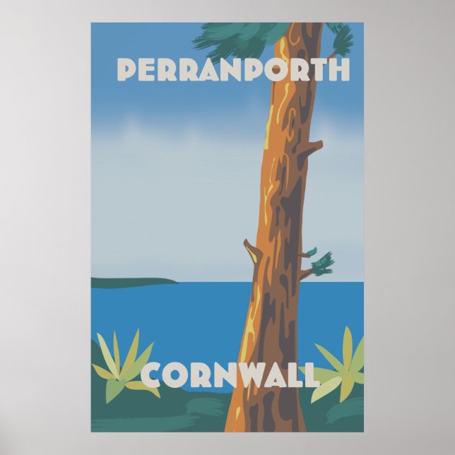 Perranporth Cornwall resebroschyr Poster (Framsidan)