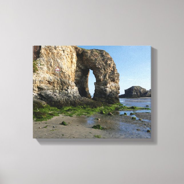 Perranporth Sea Cornwall Kusten England Canvastryck (Framsida)