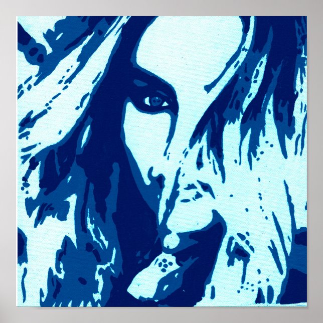 Perrie Blue Pop Art Poster (Framsidan)