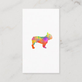 perro french bulldog silueta en acuarela visitkort