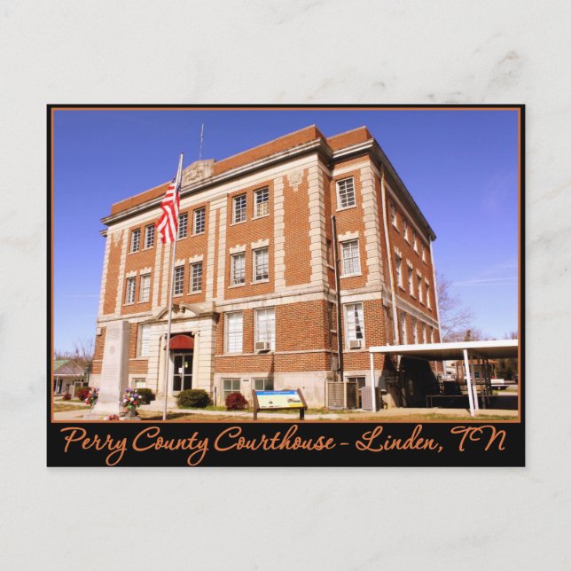 Perry County Domstol - Linden, TN Vykort (Framsida)