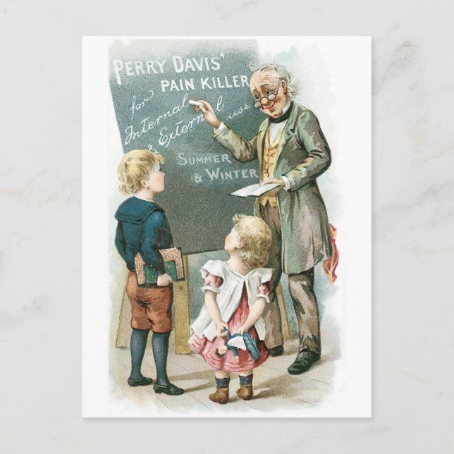 Perry Davis Pain Killer Vykort (Framsida)