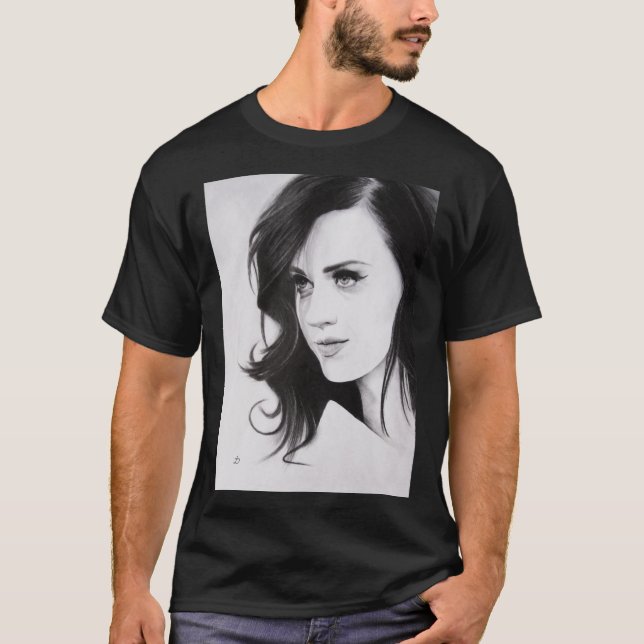 Perry Katy Pencil Porträtt. Klassisk T-Shirt (Framsida)