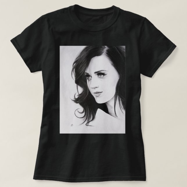Perry Katy Pencil Porträtt. T Shirt (Design framsida)