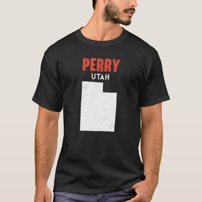 Perry Utah USA State America Travel Utahan T Shirt (Framsida)