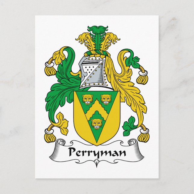 Perryman Family Crest Vykort (Framsida)