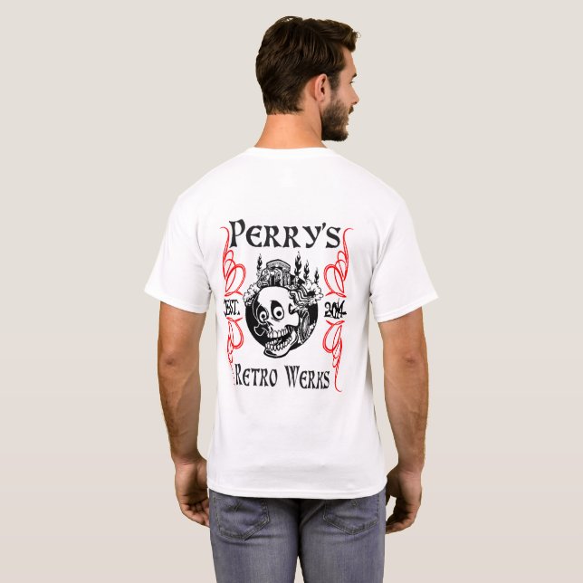Perrys Retro skjorta för Werks skalle Tee Shirt (Hel baksida)