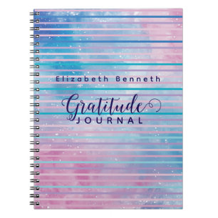 Pers. Rosa/Blå Abstrakt Mönster Gratitude Journal Anteckningsbok