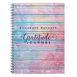 Pers. Rosa/Blå Abstrakt Mönster Gratitude Journal Anteckningsbok