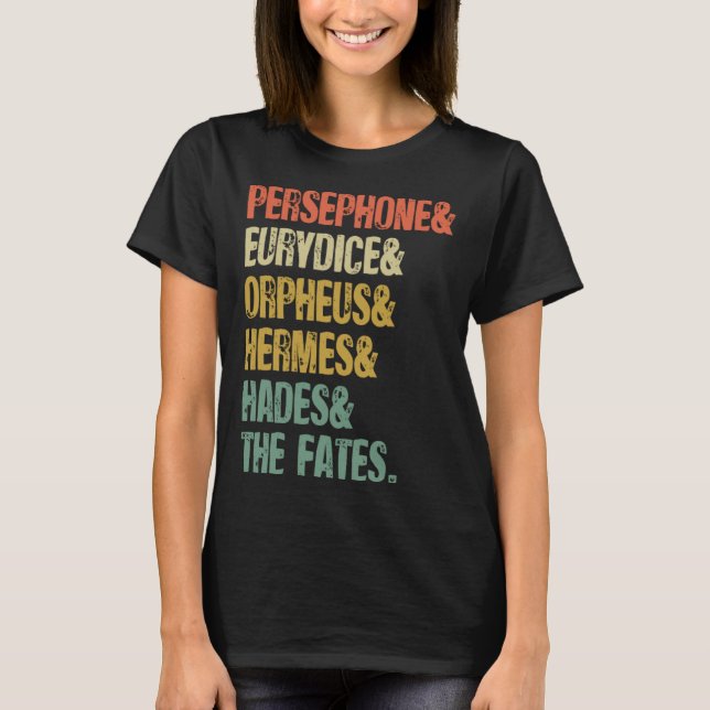 Persephone & Eurydice & Orpheus & Hermes & Hades & T Shirt (Framsida)