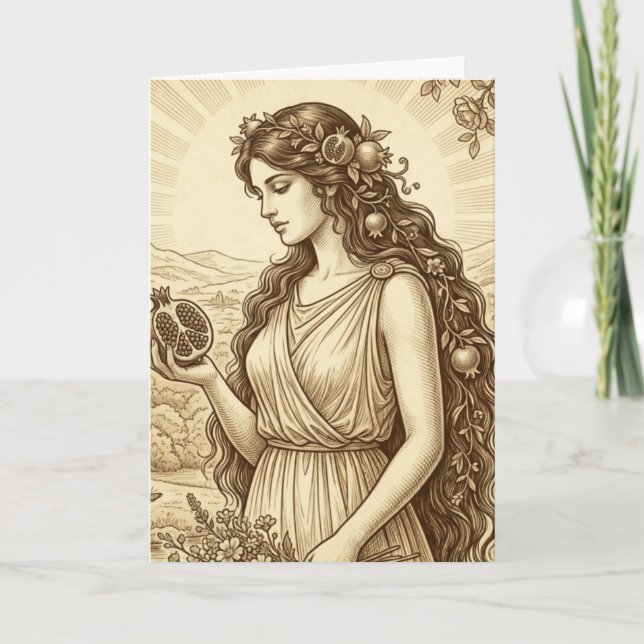 Persephone Greek Goddess Greeting Card Kort (Framsida)