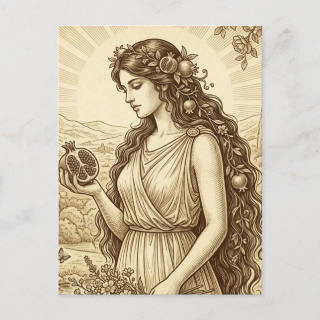 Persephone grekisk gudinna vykort (Framsida)